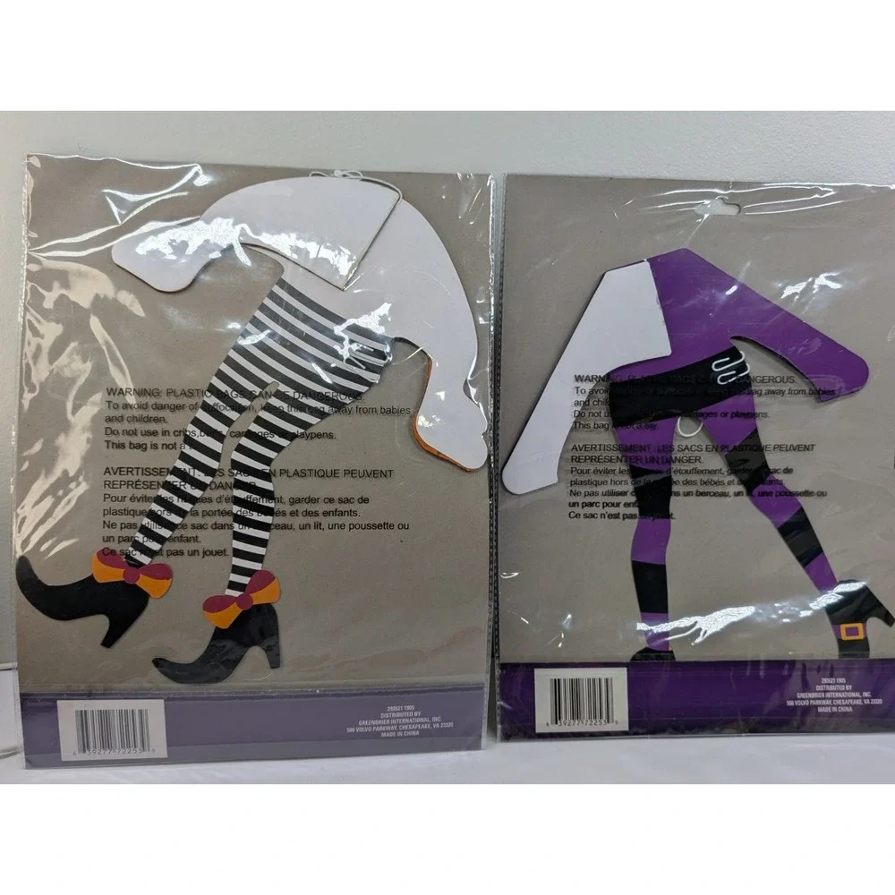 Halloween Witch Legs Paper Honeycomb Skirt Hanging Mobile Holiday Decor‎ X2